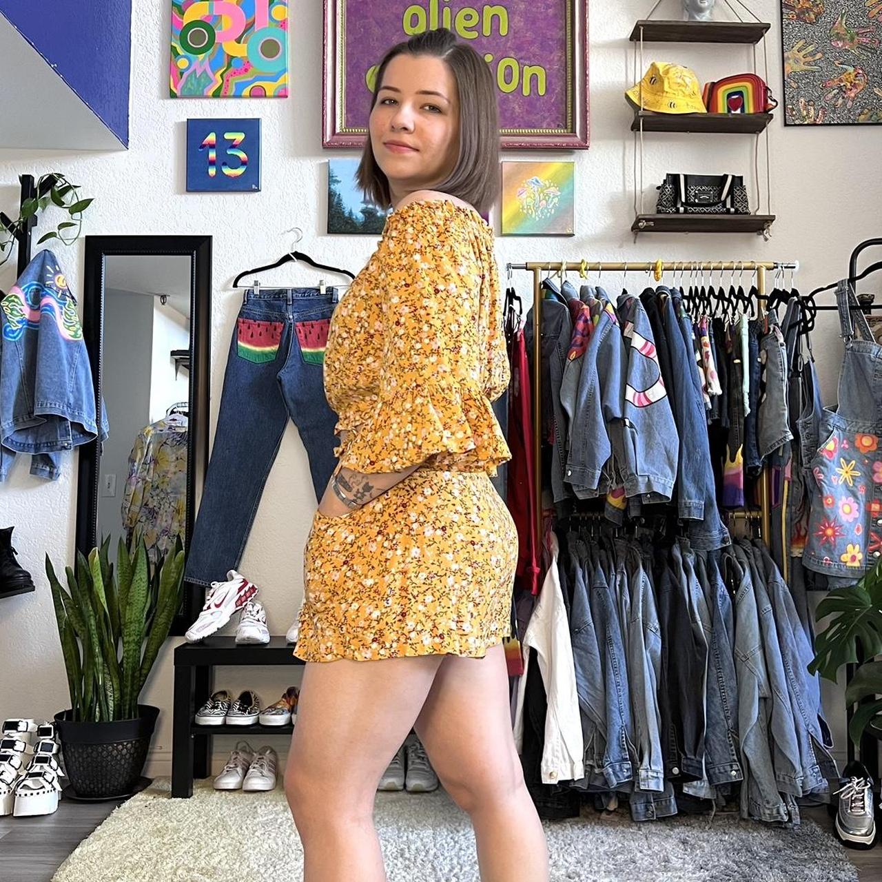 Macy's Women's Yellow Dress Depop