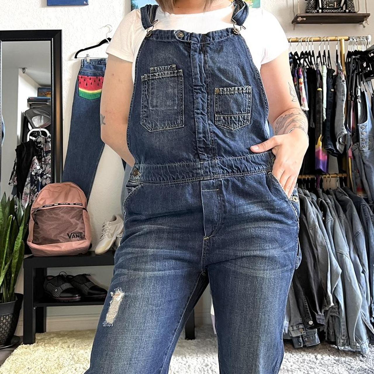 H&M denim overalls! Adjustable straps, lots Depop