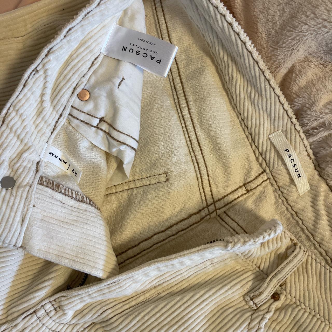 PacSun Women's Cream Jeans Depop