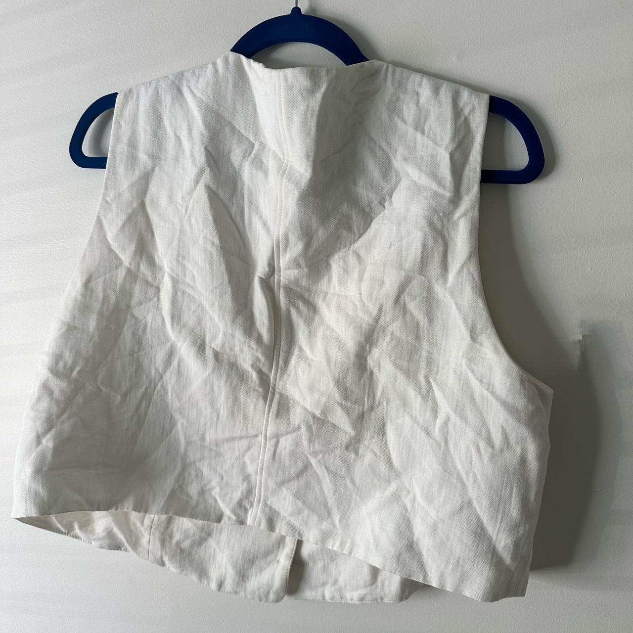 Zara off white linen vest | size: xl | never worn - Depop