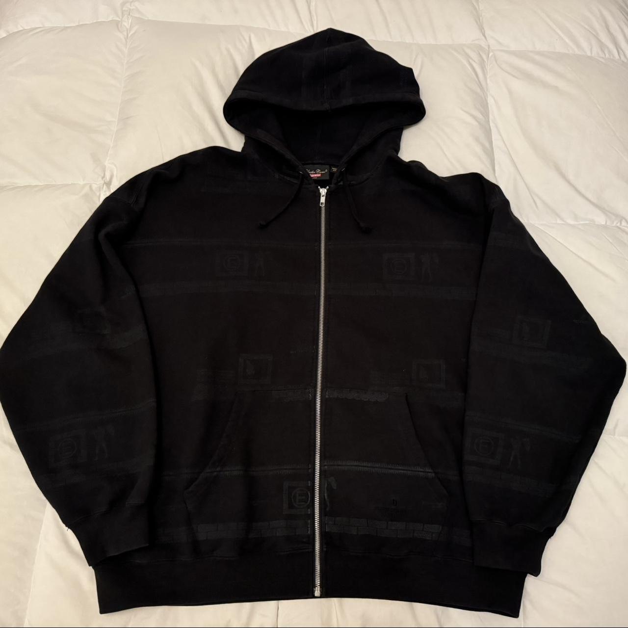 supreme x undercover zip up hoodie ss23 black size... - Depop