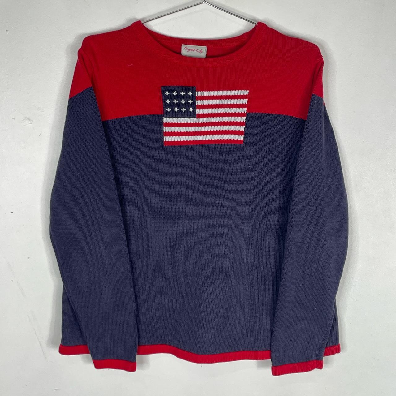 Women's Navy and Red Jumper | Depop