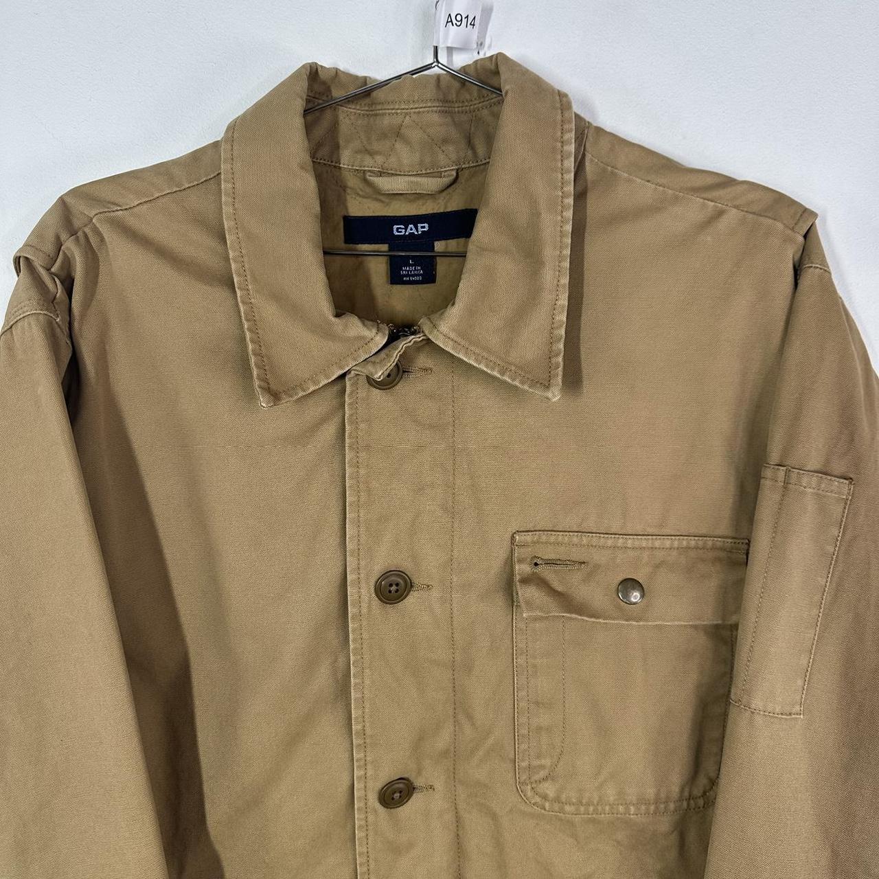 Vintage 90s GAP Khaki Utility Jacket Size - L... - Depop