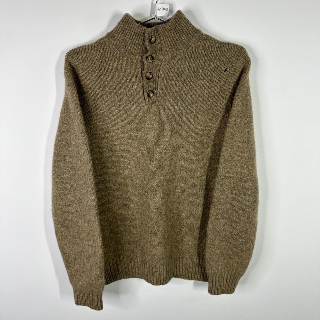 Vintage 90s L.L. Bean Brown Wool Knit Sweater Flaws... - Depop