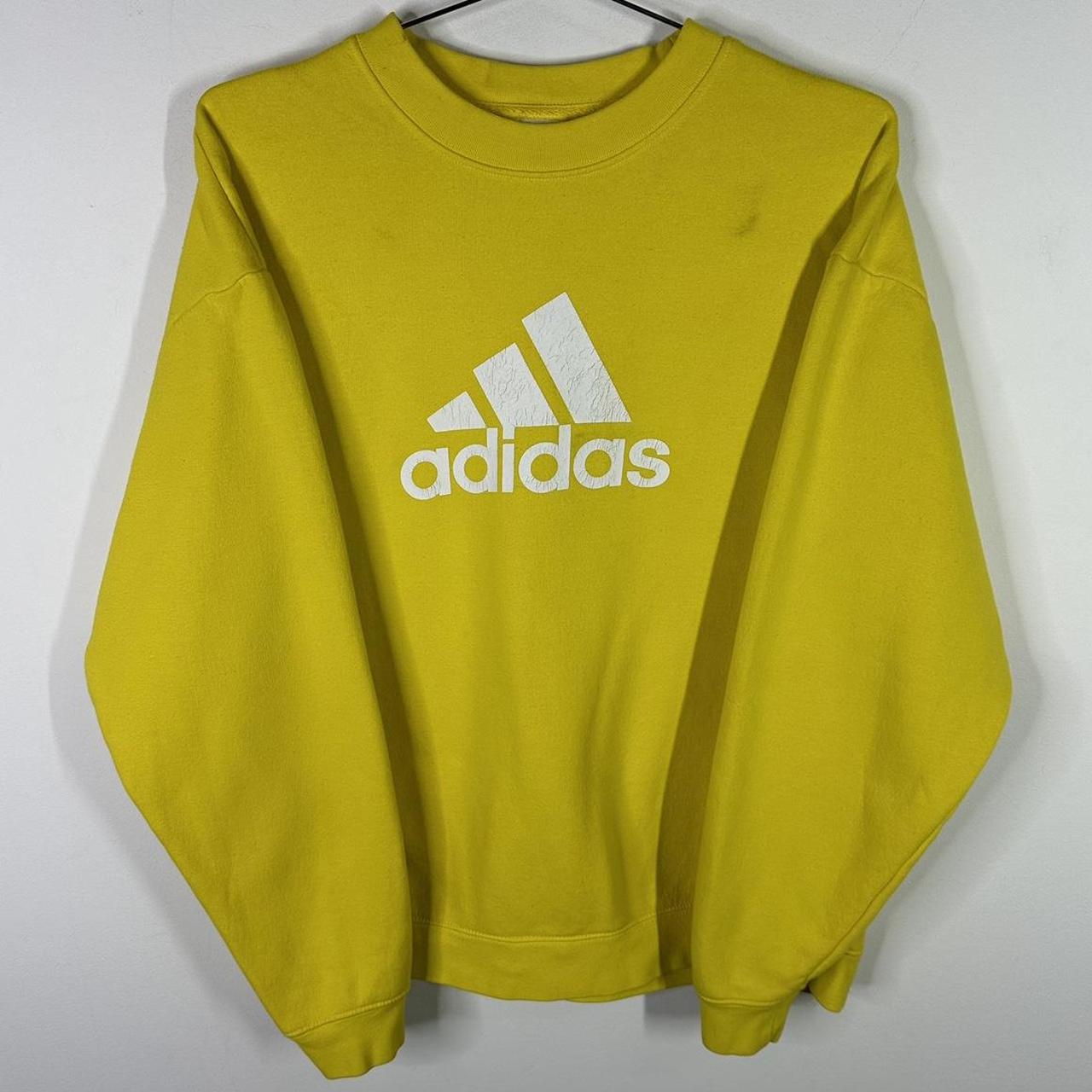 Adidas yellow 2024 sweatshirt vintage