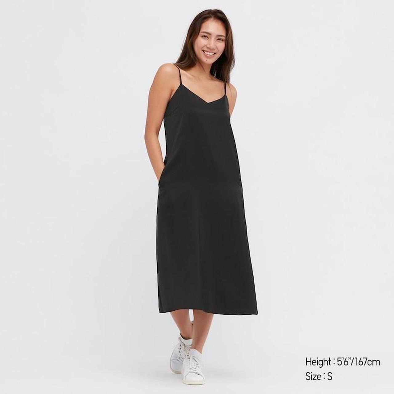 Black slip dress Uniqlo Worn once size small Has... Depop