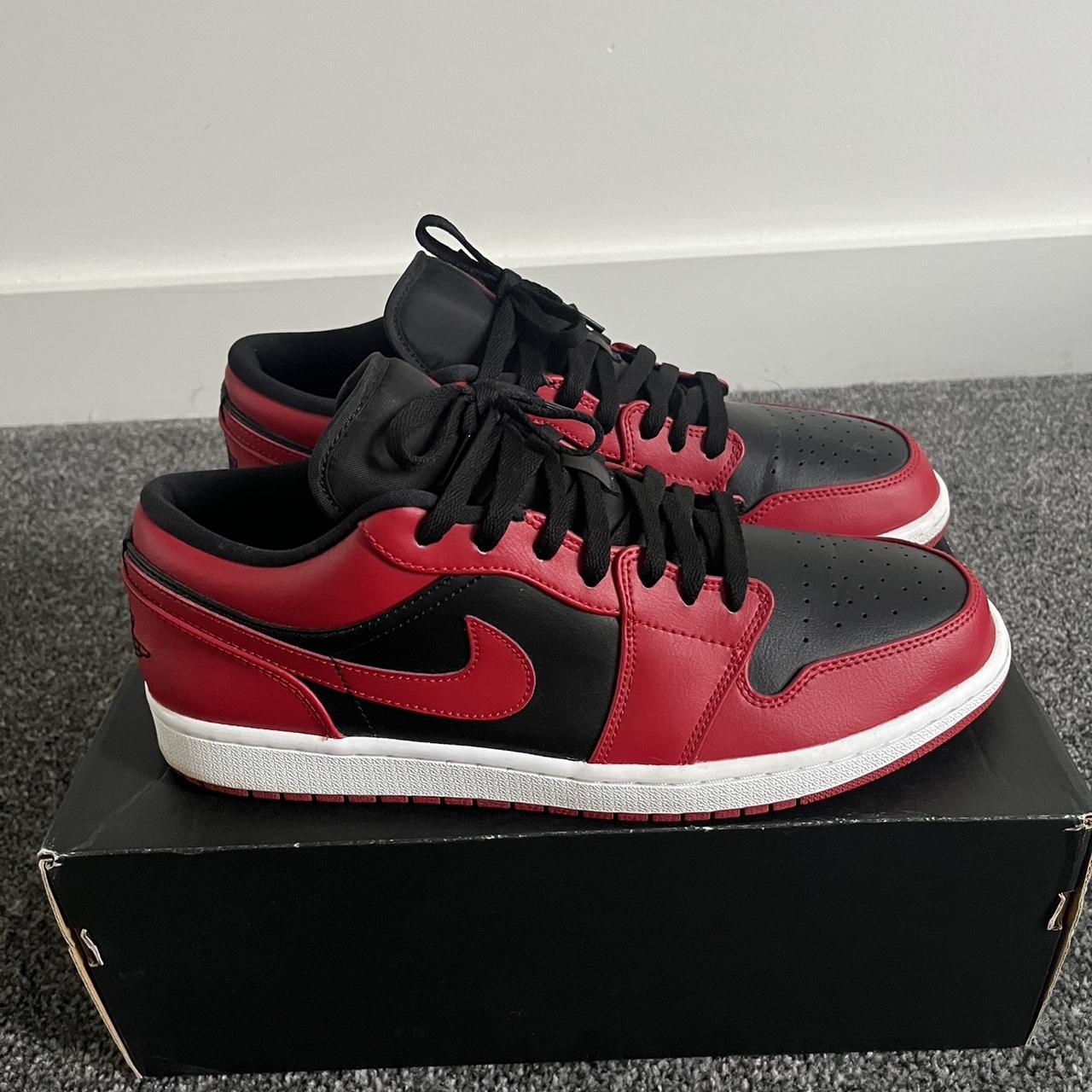 Air Jordan 1 Low Red, Black and White Great... - Depop