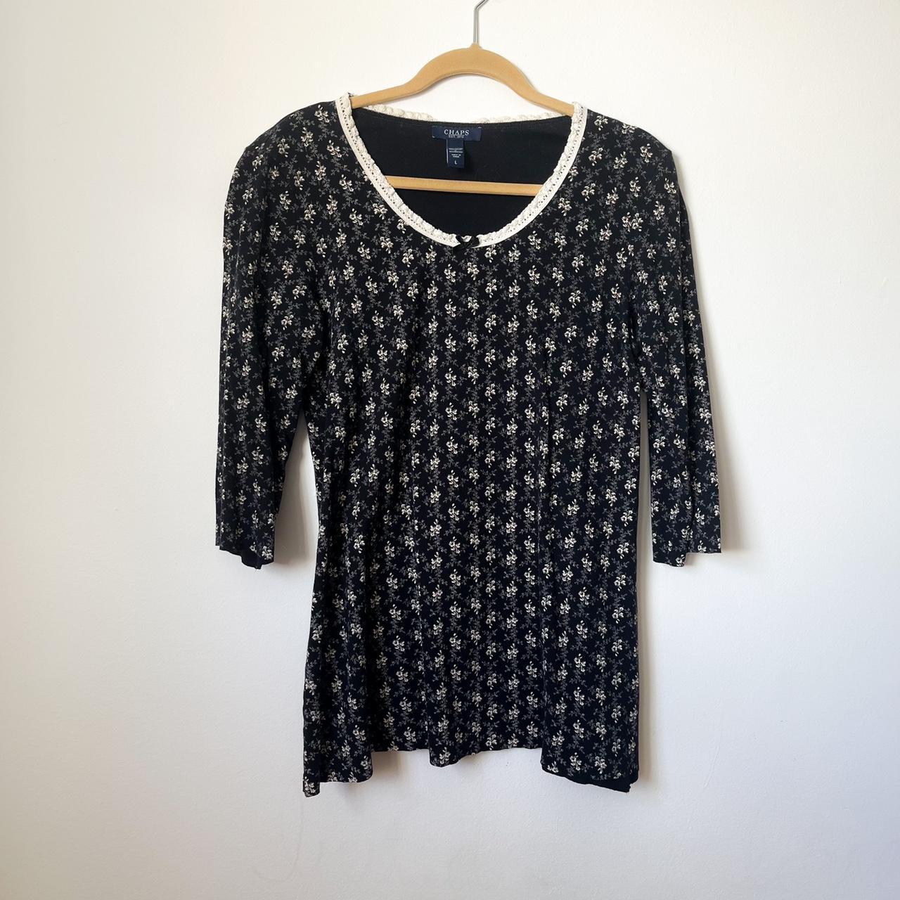 Chaps Women's Navy and White Dress | Depop