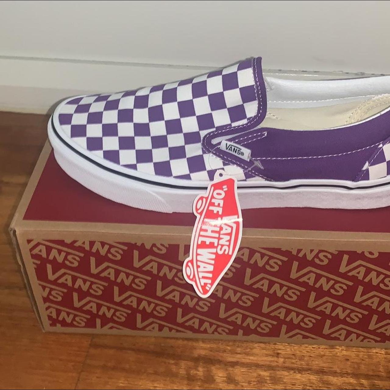 Dark purple outlet checkered vans