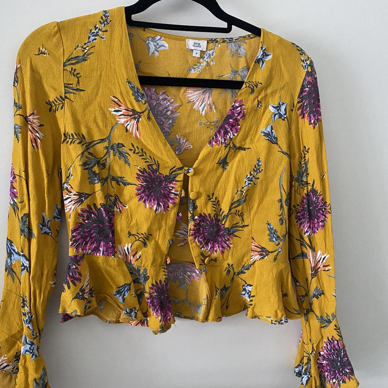 River Island Womens Yellow And Purple Top Depop 1975