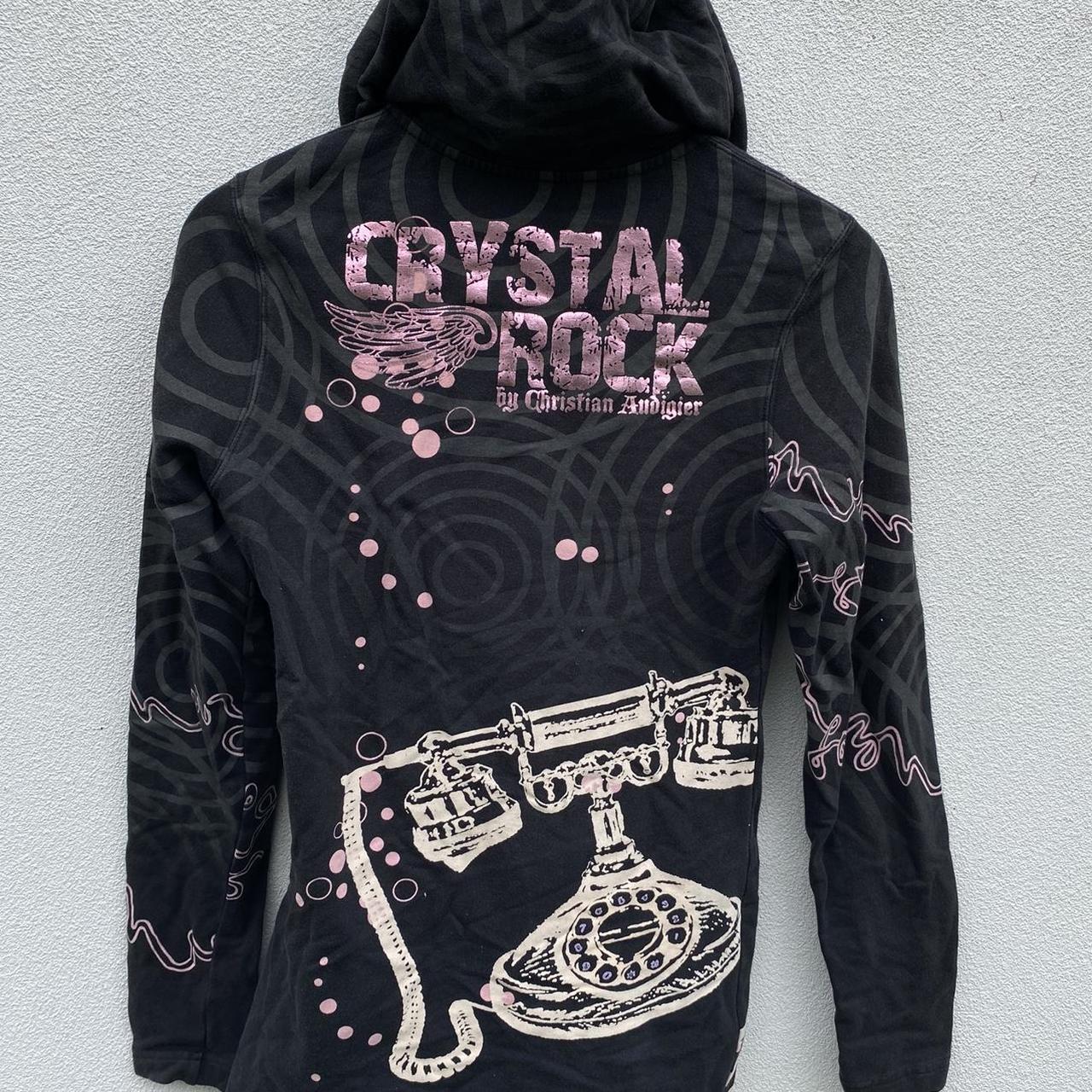 Ed Hardy Christian Audigie パーカー ストーン Christian Audigier Rhinestone Zip Up Hoodie • | Depop