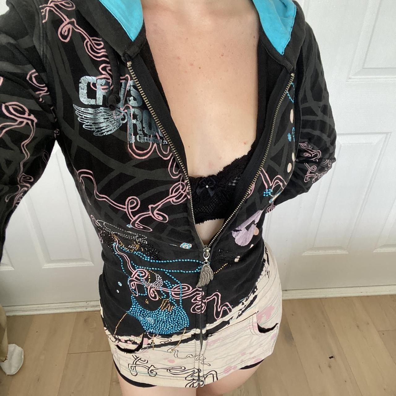 Ed Hardy Crystal Rock by Christian Audigier zip up | Depop