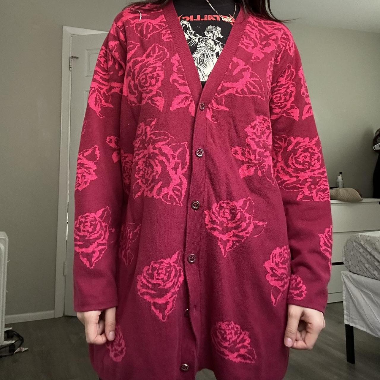 Rose print clearance cardigan