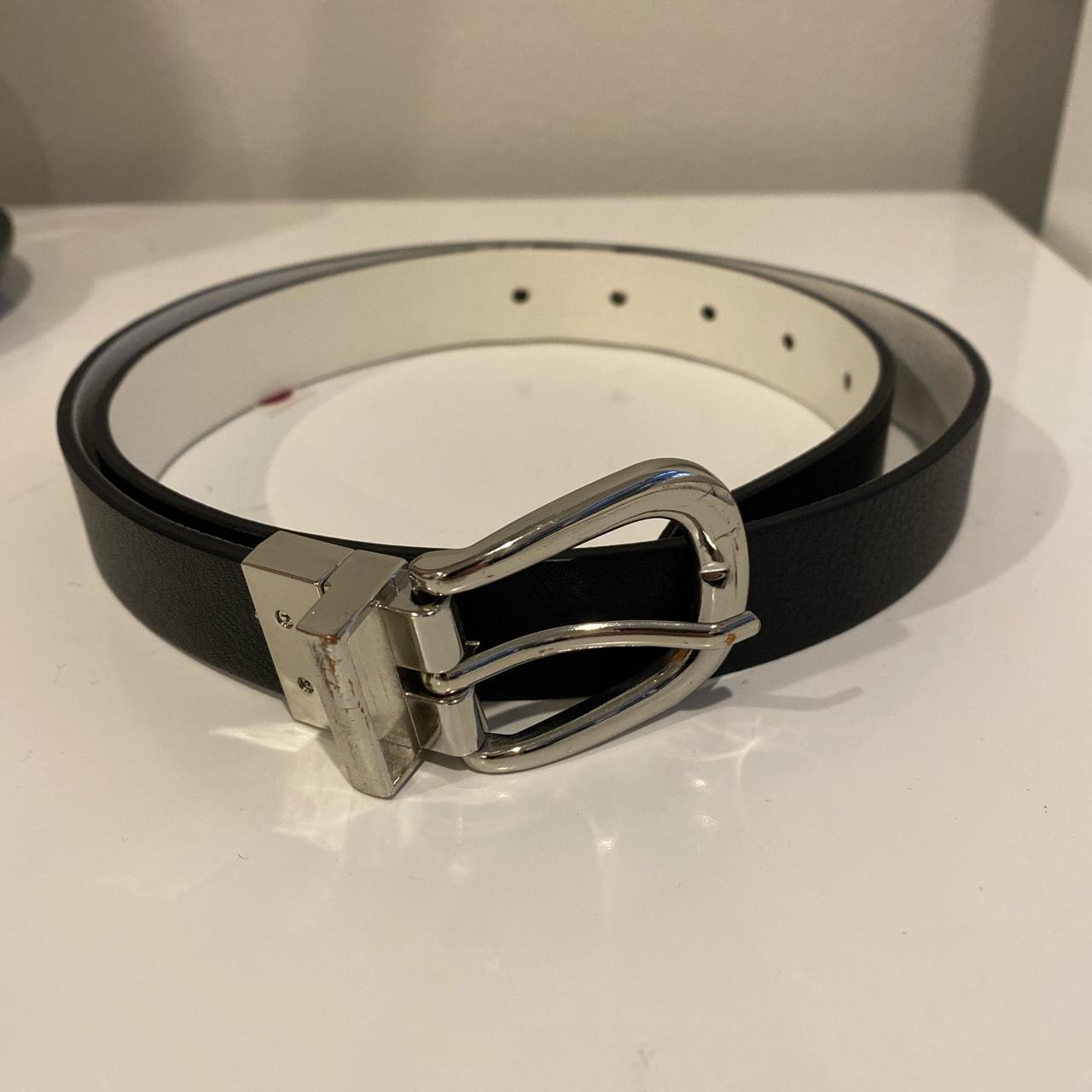 Black a d white double sided belt XS-S - Depop