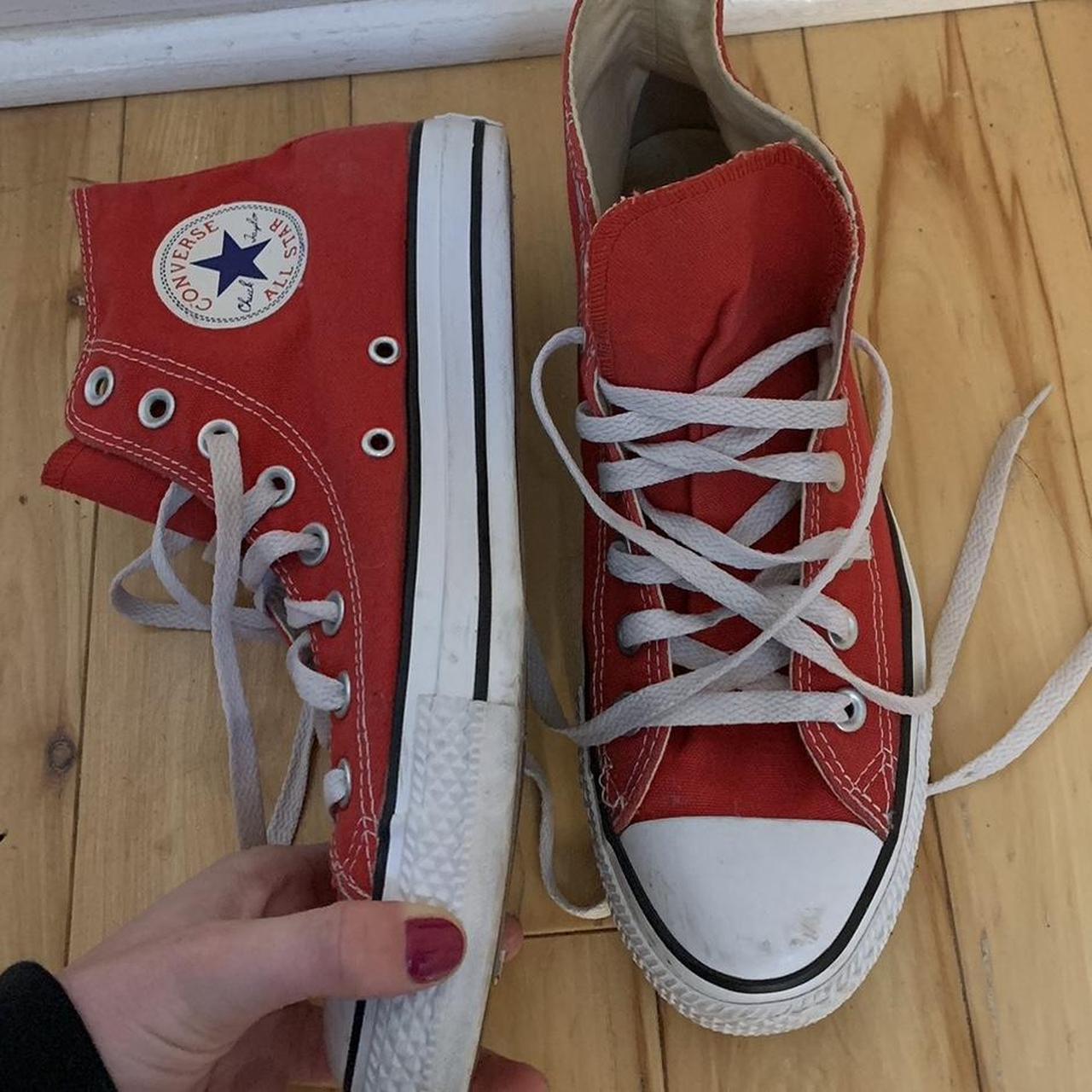 Red high top converse! Size 7 in men’s, which I... - Depop