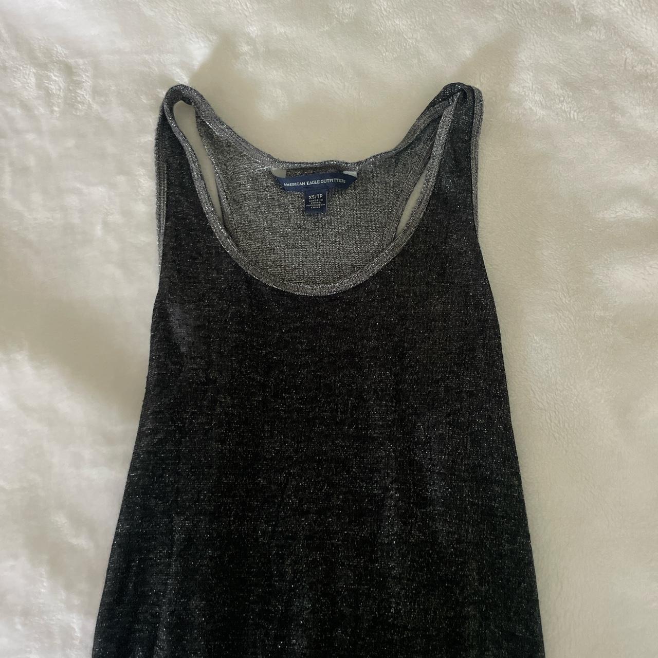 American Eagle Women's Black and Grey Vest | Depop