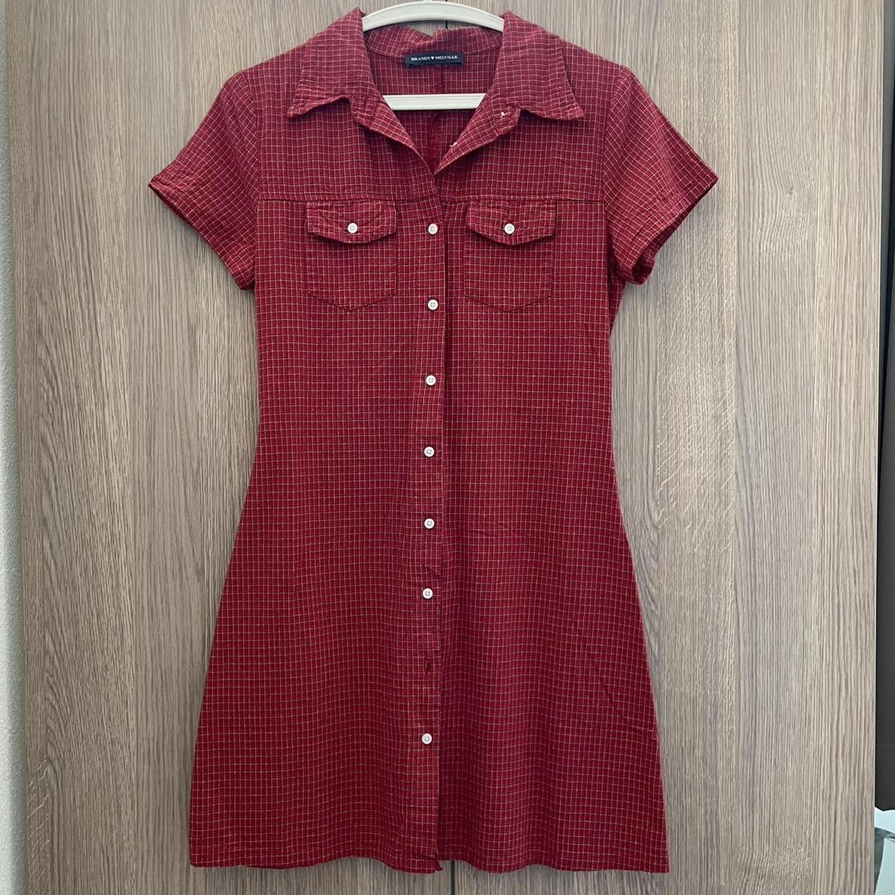 Brandy Melville red button up dress. Super cute... Depop