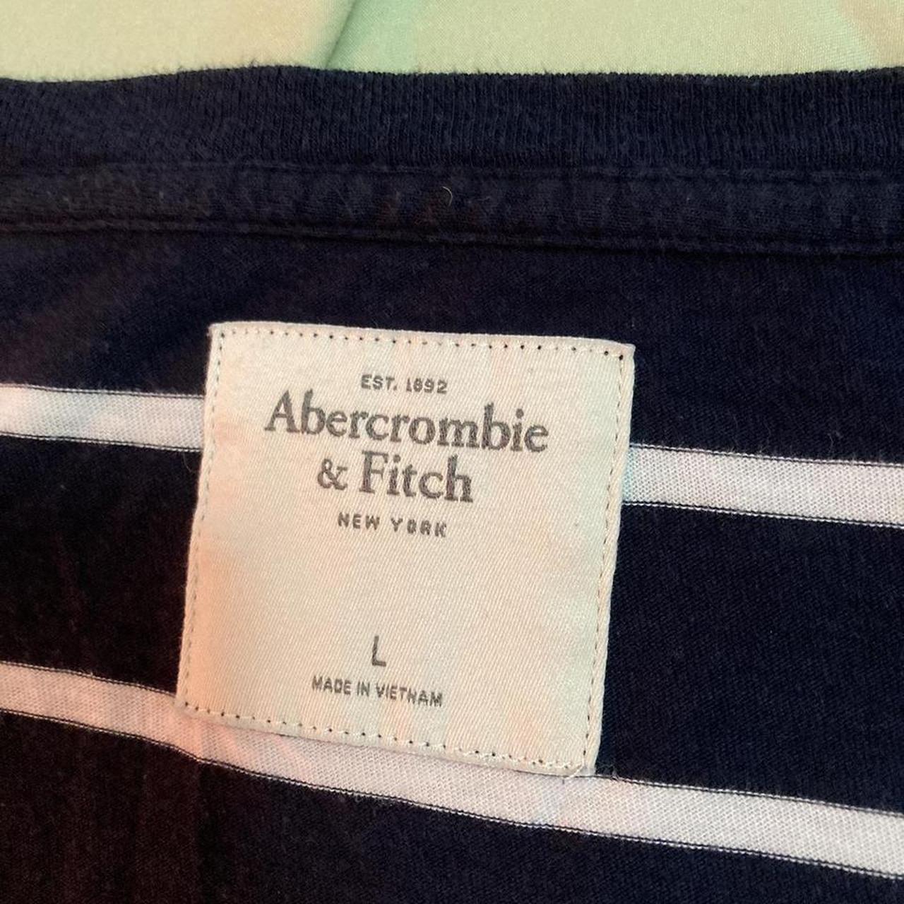 Abercrombie & Fitch navy blue striped longsleeve top... - Depop