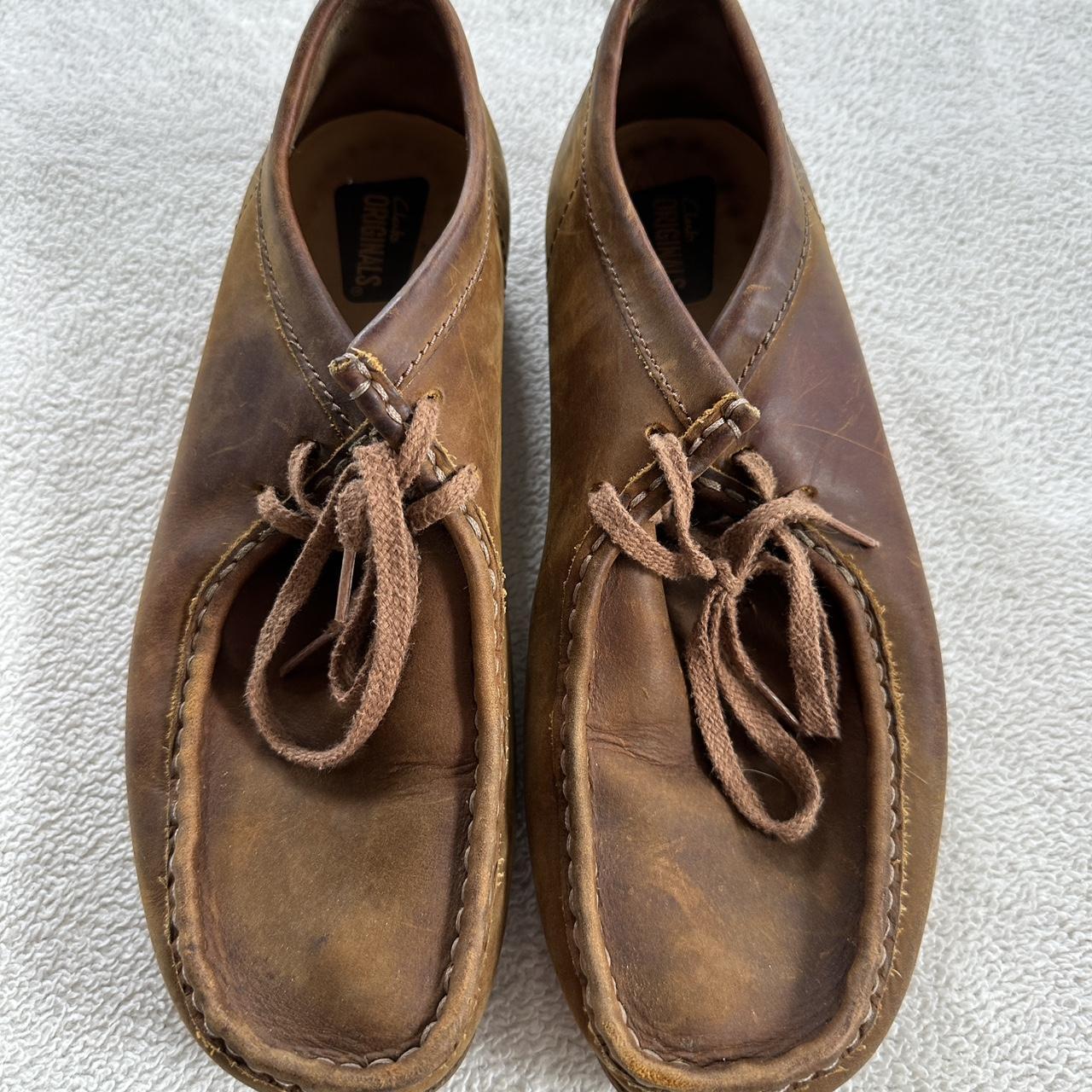 Brown leather Clark’s Wallabees - Depop