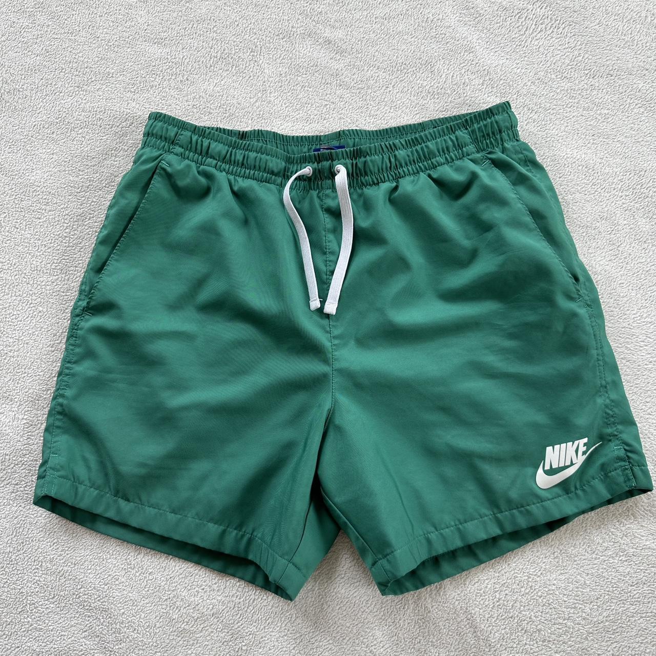 Green nylon Nike shorts. Super comfy - Depop