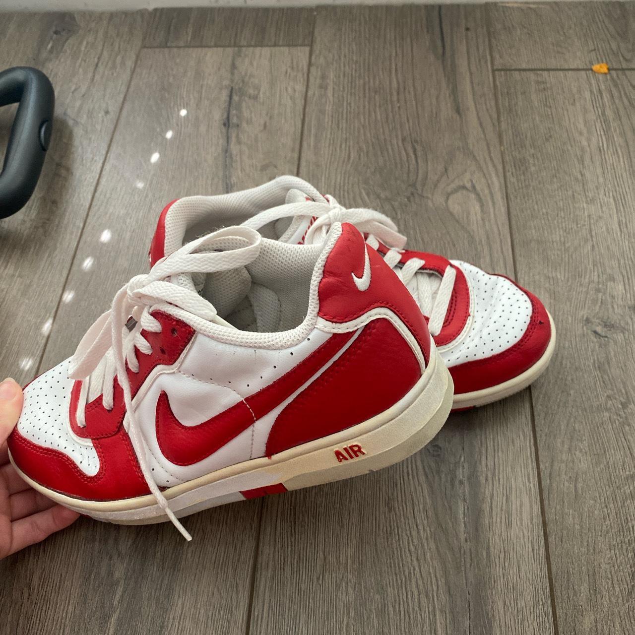 womens red and white nike shoes