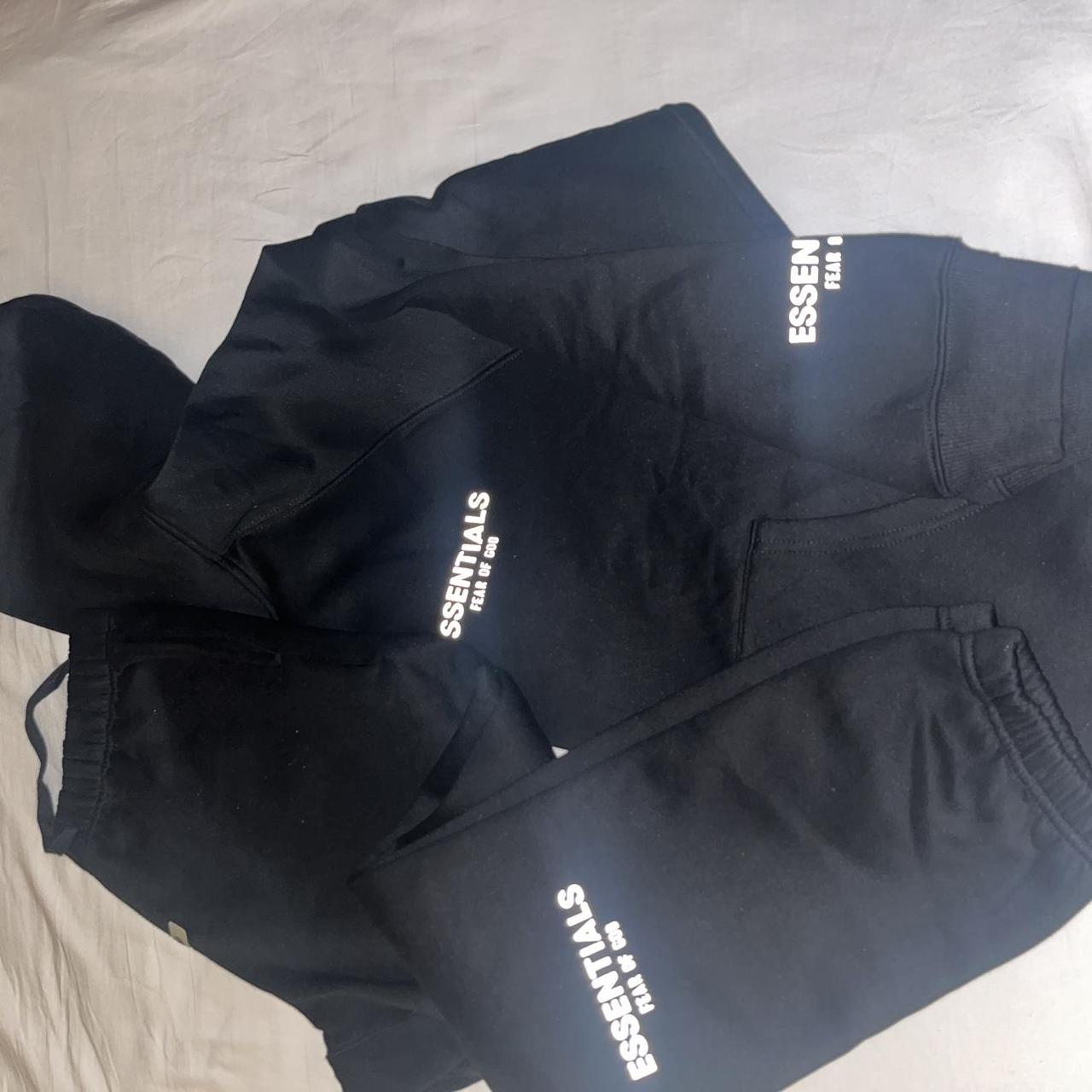 nike black essentials slim trackies