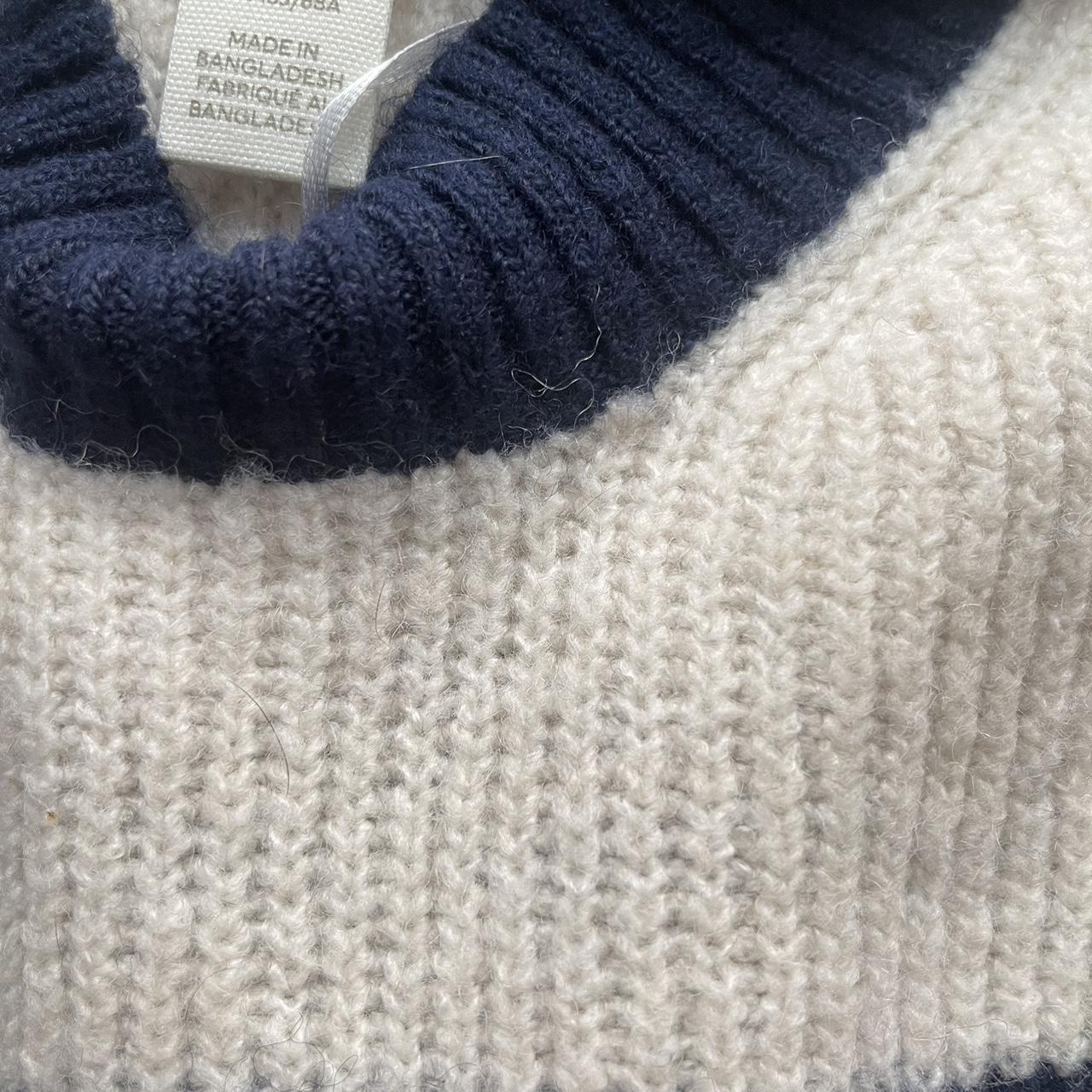 Navy and white stripped sweater, super soft ! Fits... - Depop