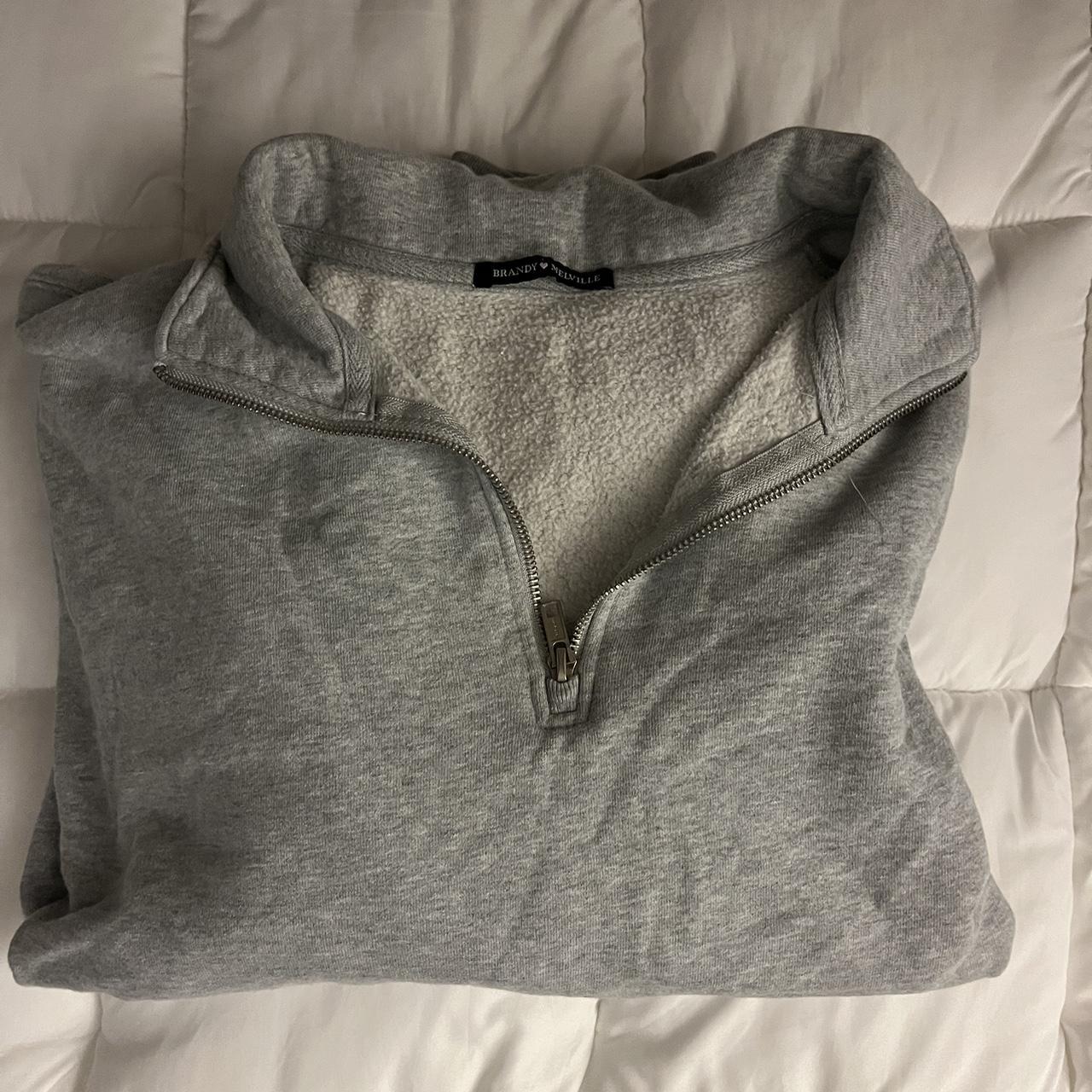 Brandy Melville sweatshirt A collar quarter-zip +... - Depop