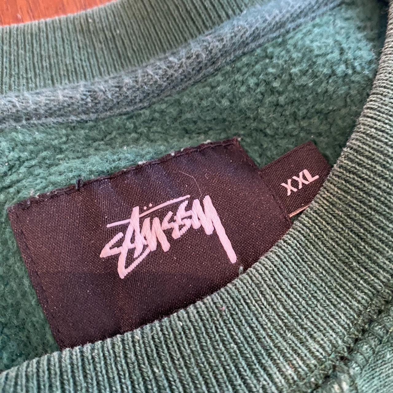 Stussy sweatshirt. Green w embroidered logo. XXL but... - Depop