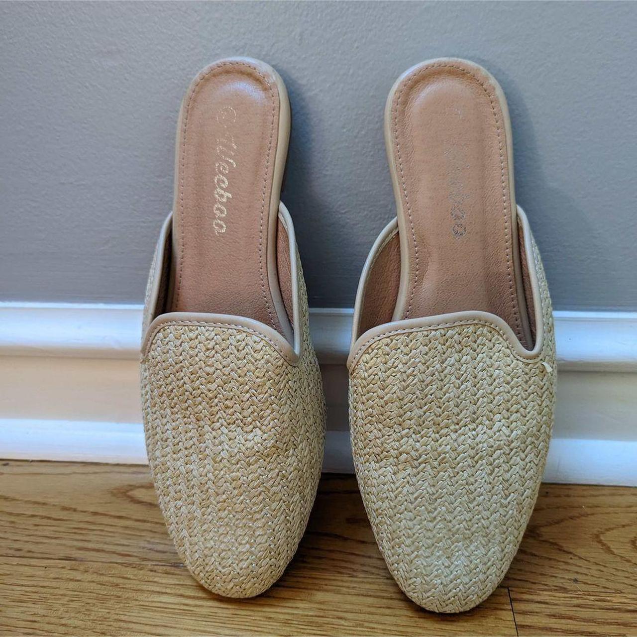 Women's violet woven hot sale backless mules