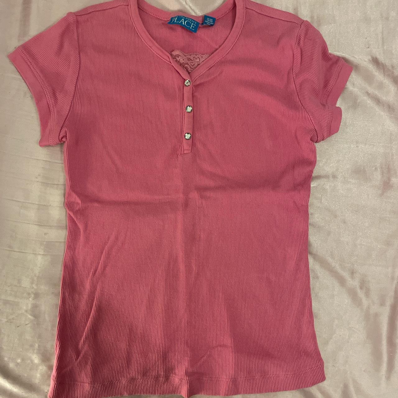 pink y2k mcbling baby tee large childrens place - Depop