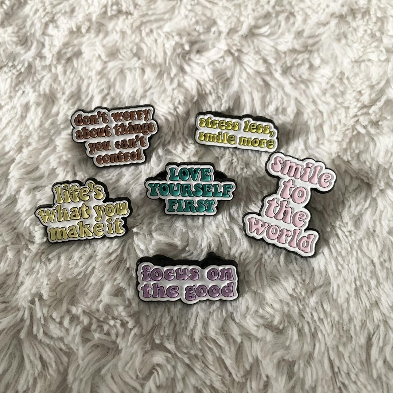 ONE Inspirational life quotes enamel pins/badges... - Depop