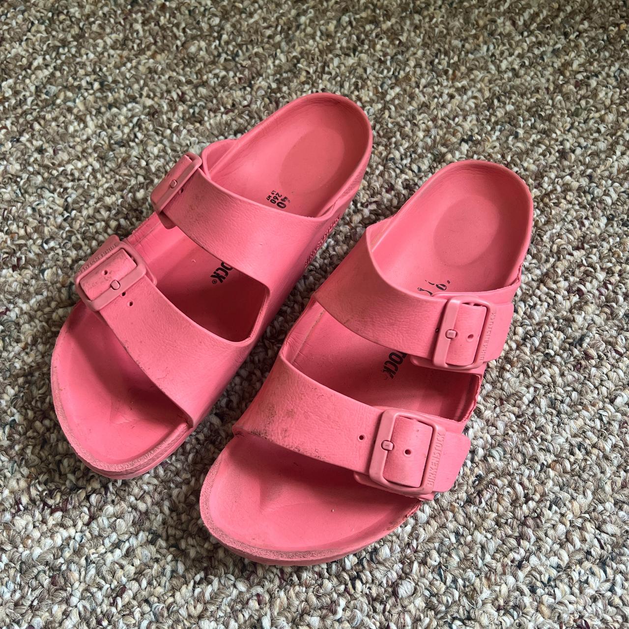 Size 40 pink rubber birks barely worn. The stains