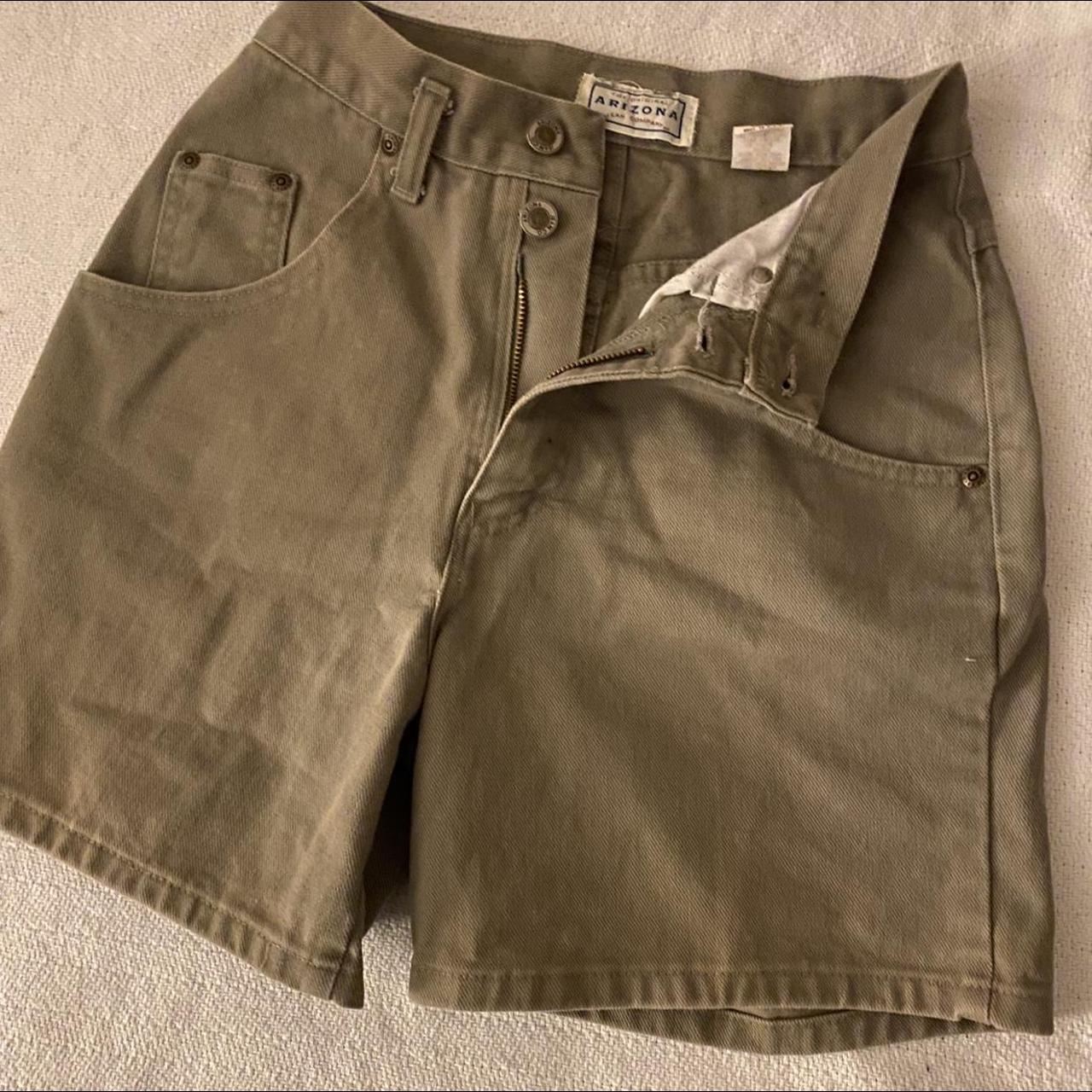 100% cotton shorts ~ olive green ~ zipper & 2... - Depop