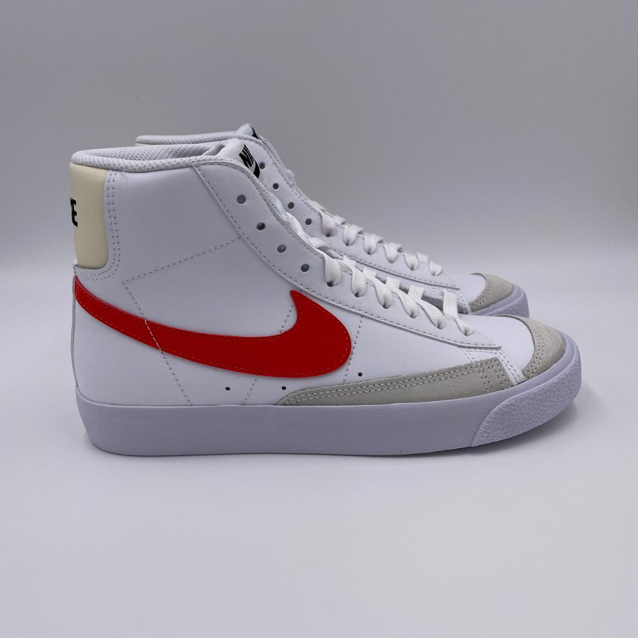 Nike Blazer Mid 77 White Red Womens Shoes Depop