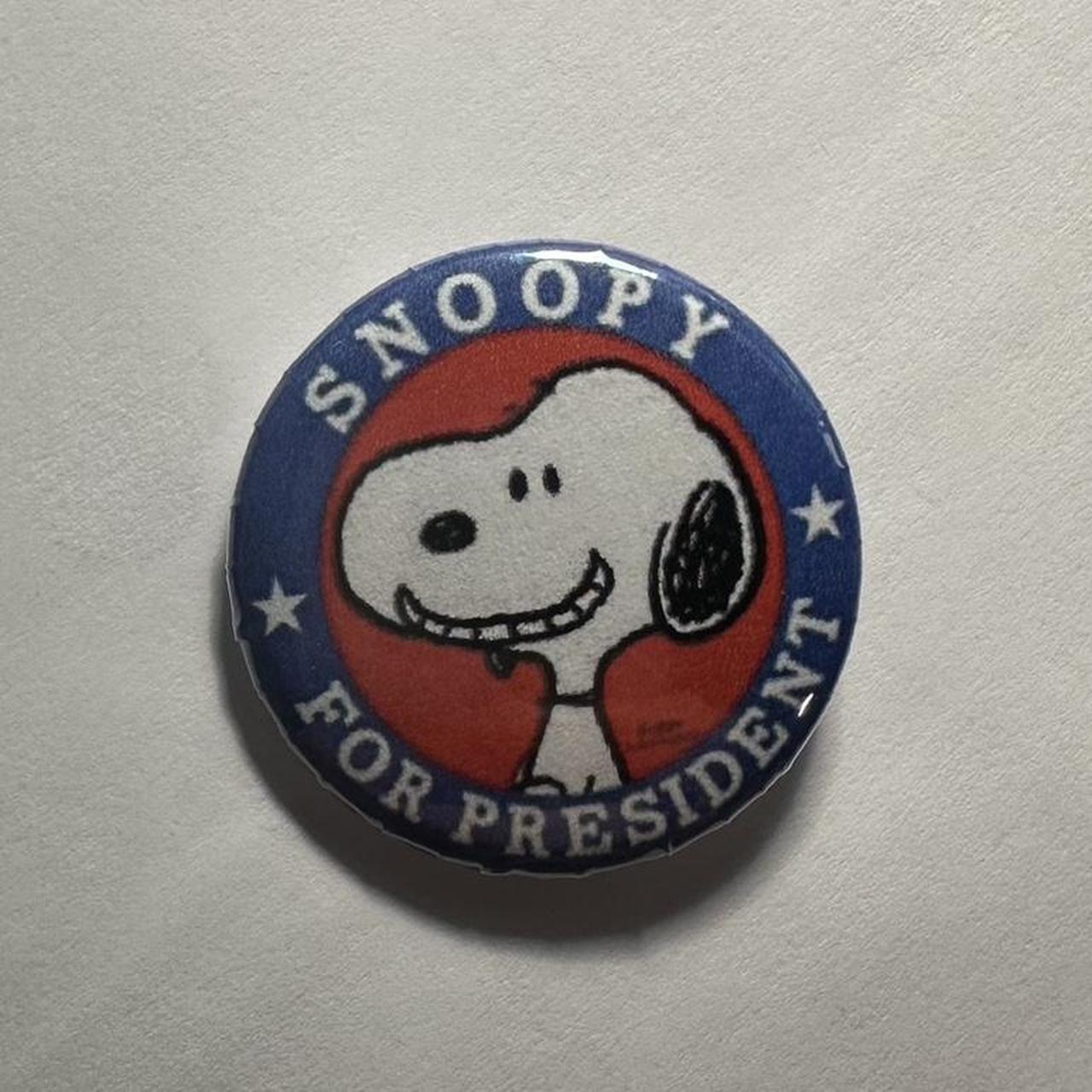 【Vintage】SNOOPY FOR PRESIDENT バッジ スヌーピー handmade snoopy for president pin / button - 1.25 | Depop