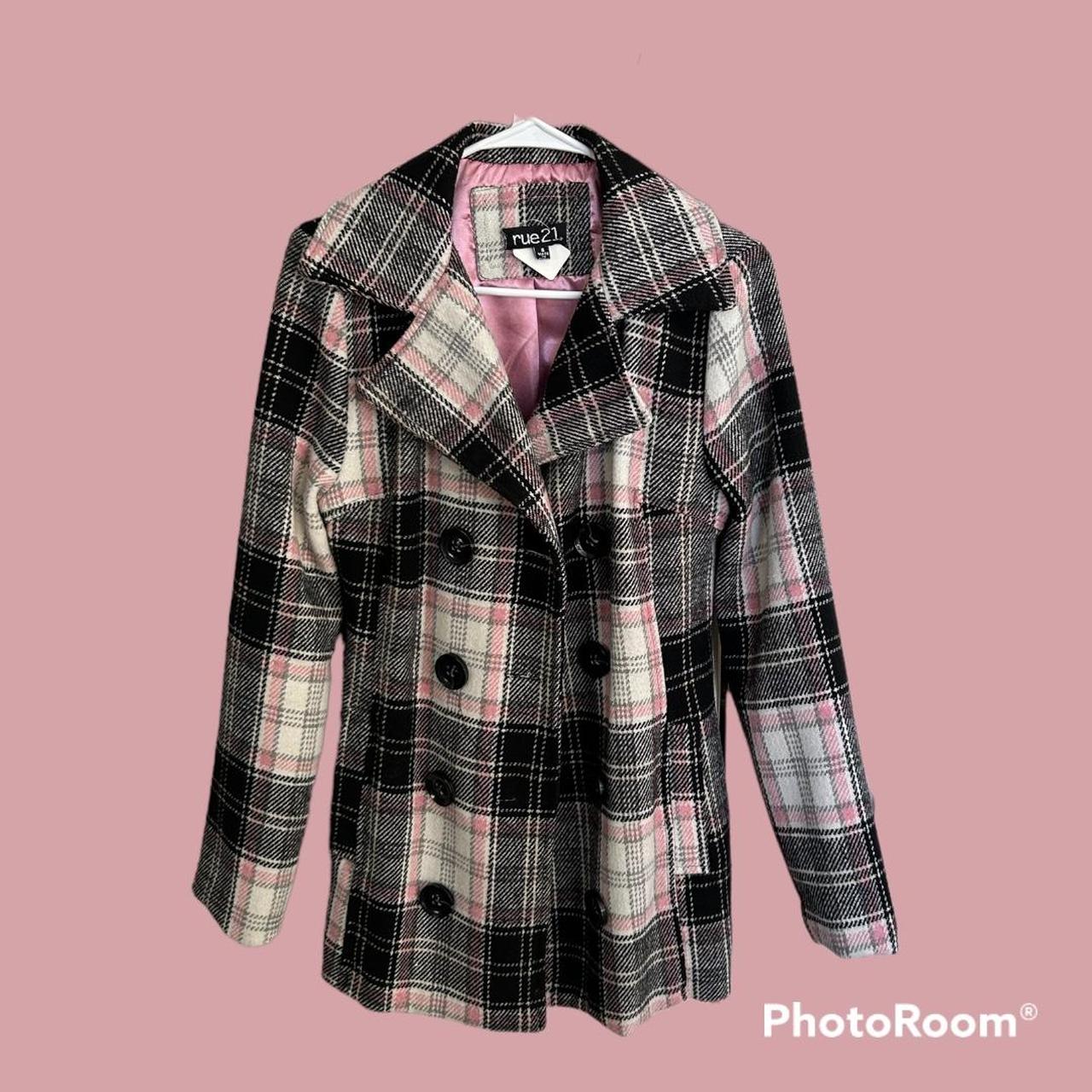 Pink sales plaid peacoat