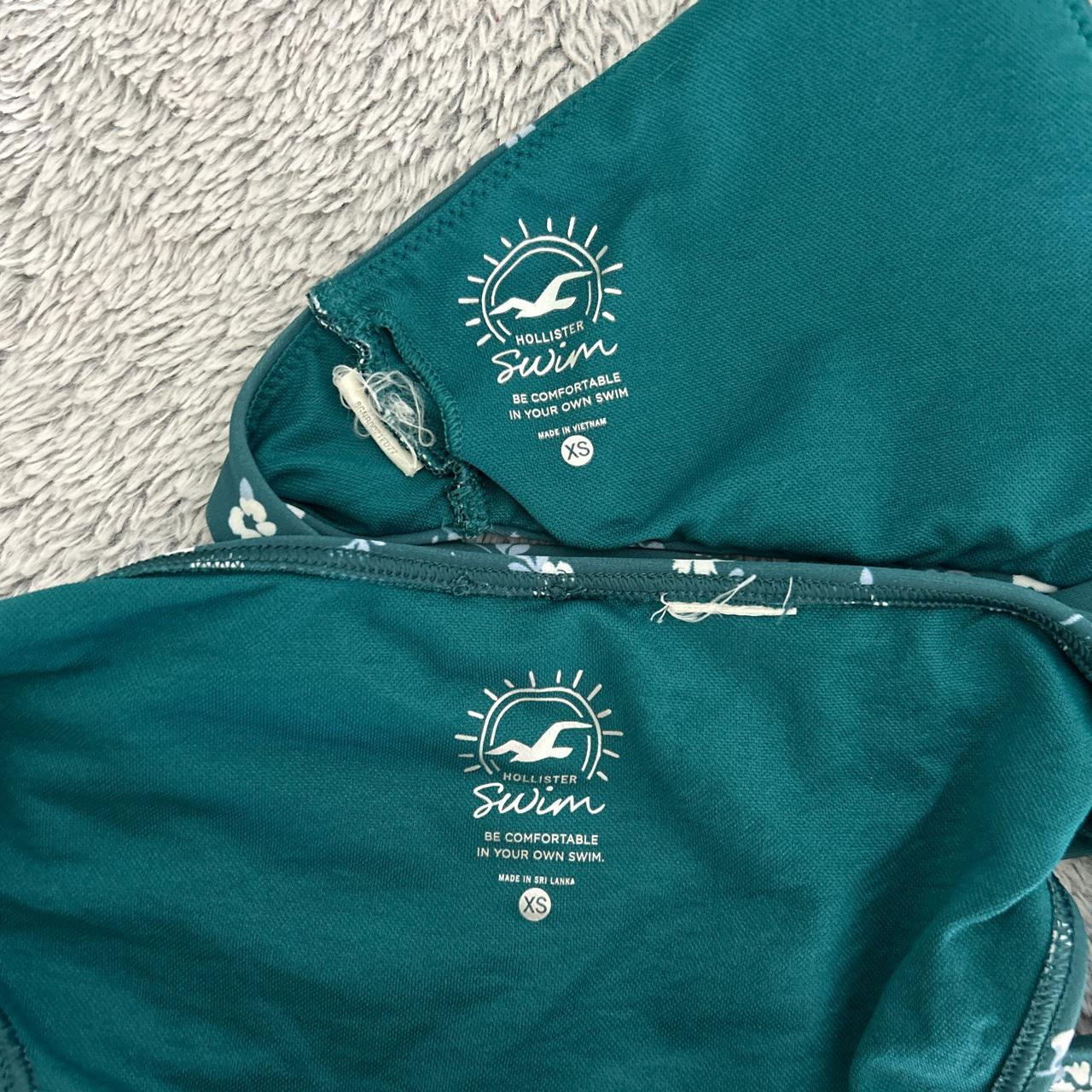 green hollister floral bikini! bottoms are a little... Depop