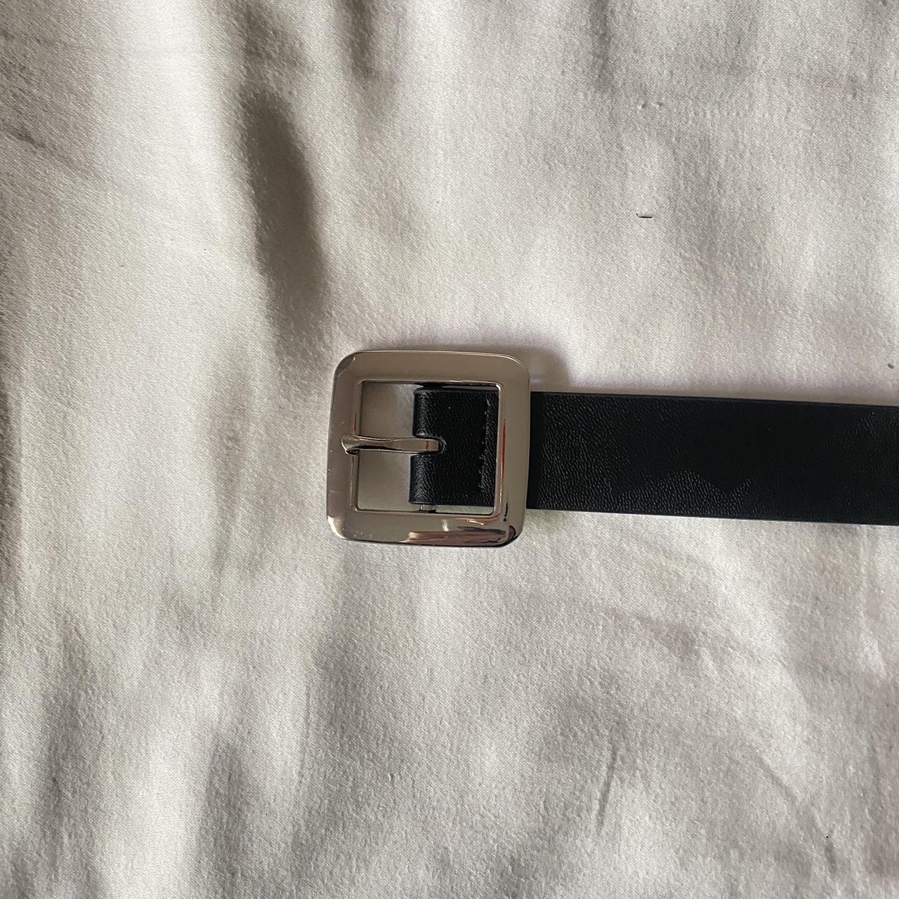 black square buckle belt size small good condition - Depop