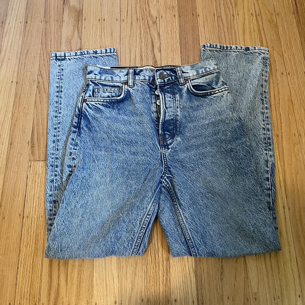 Reformation Women's Blue Jeans | Depop