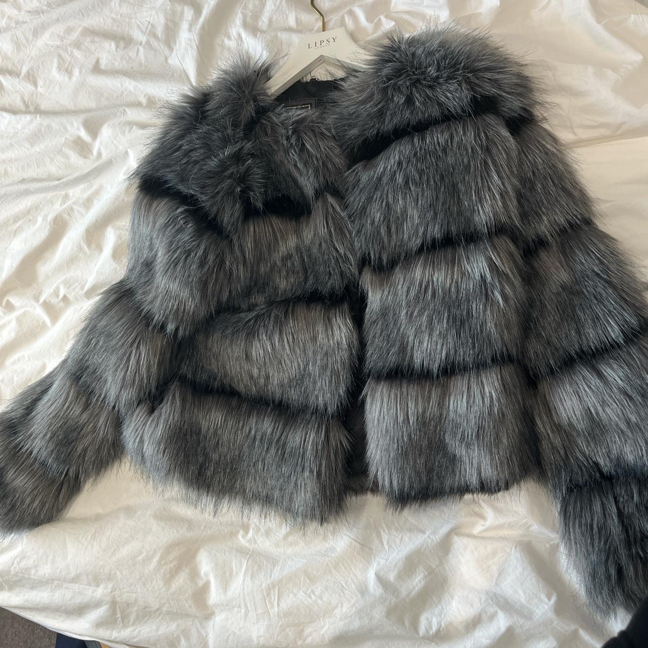 Lipsy grey fur coat hotsell