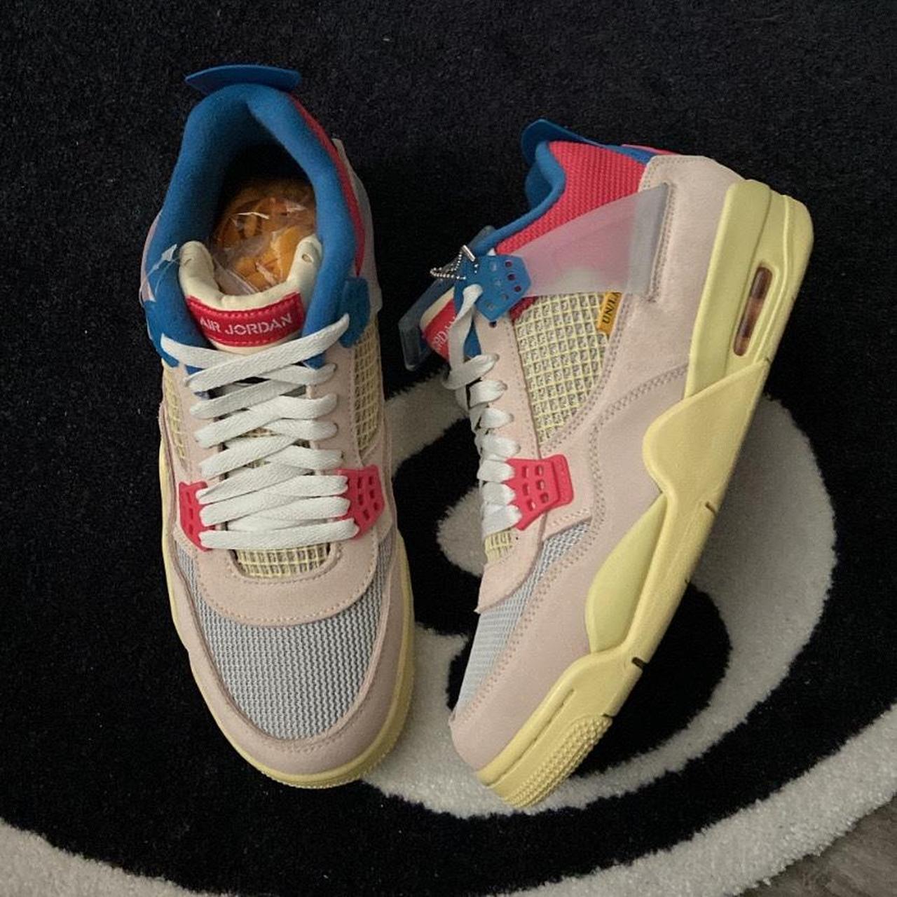 Jordan Men's Cream and Red Trainers Depop