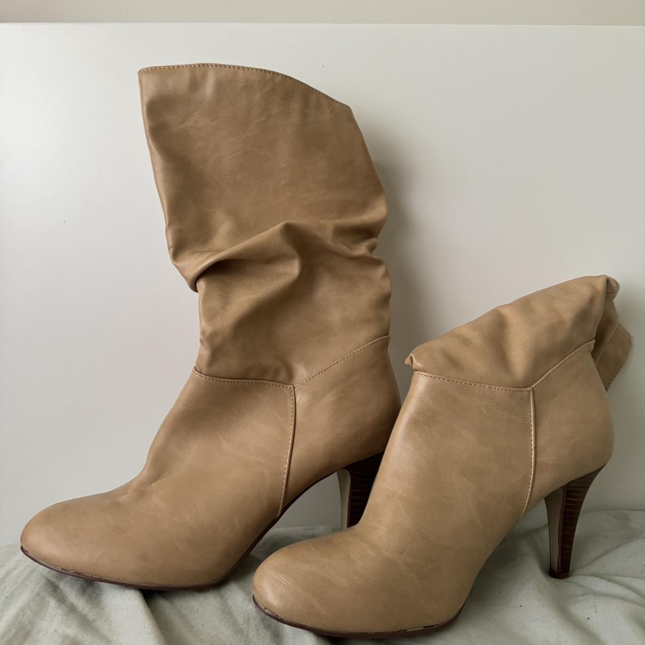 Tan y2k ankle boots Size 10 but fit me as a 8 1/2 &... - Depop