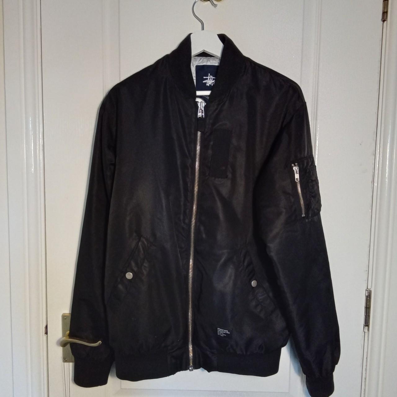 Stüssy bomber jacket in black Reduced price due to... - Depop