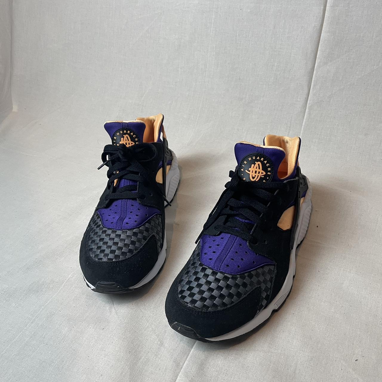 Nike Air Huarache Black and Atomic Mango. Excellent. Depop