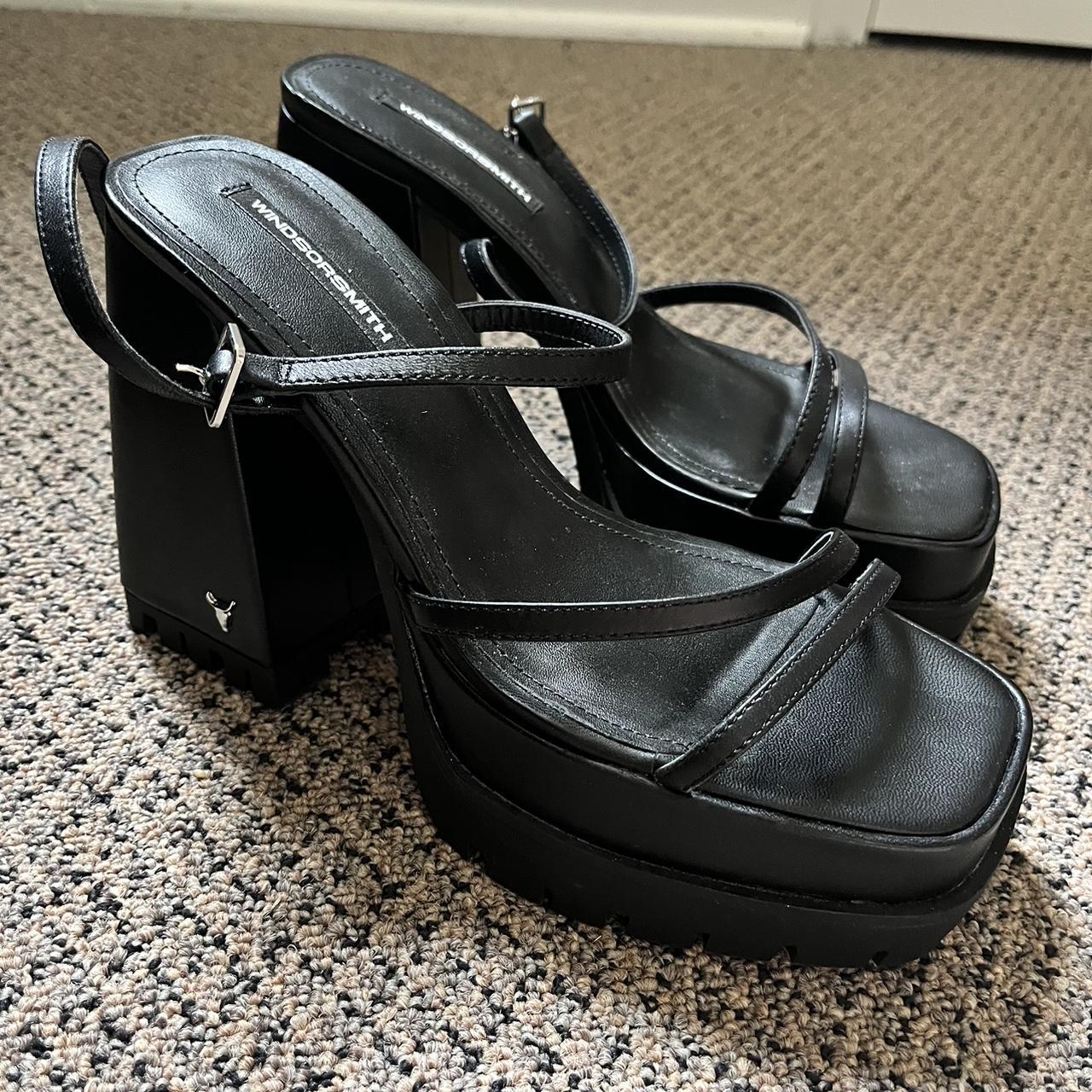 Windsor Smith Women's Black Sandals | Depop