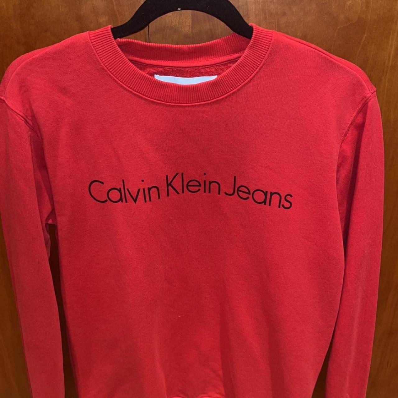 Red calvin cheap klein jumper