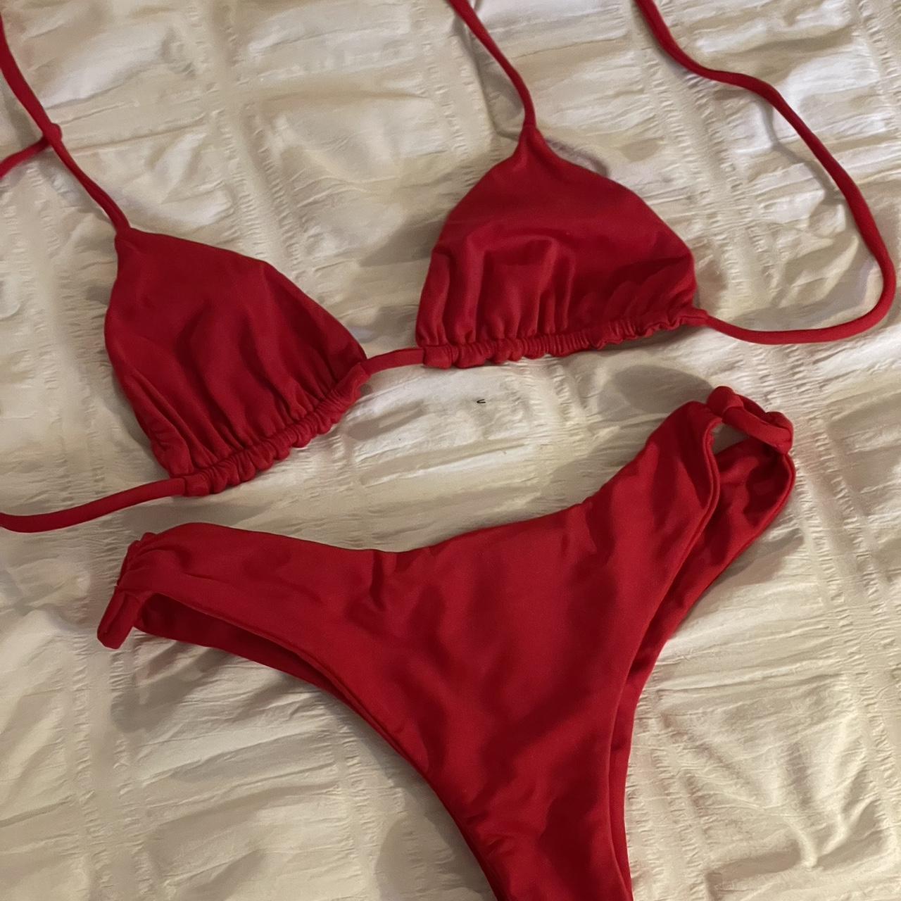 Frankies Bikinis Women's Red Swimsuit-one-piece | Depop