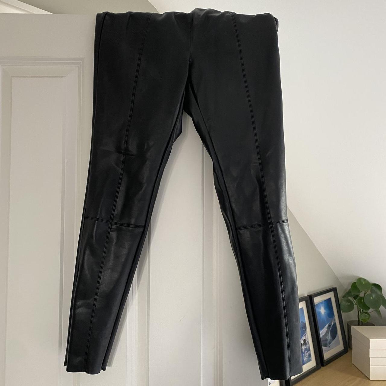 Topshop black leather leggings Petite size 8 - Depop