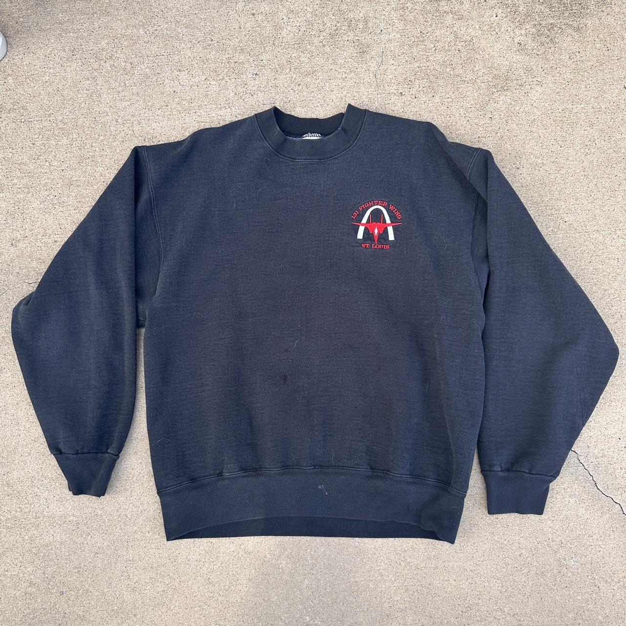 90s 131 st.louis fighter jet vintage sweater fits... - Depop